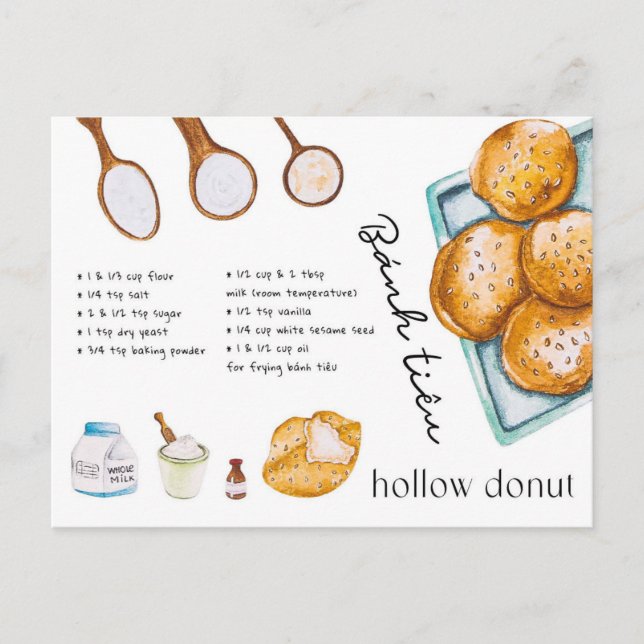 Hollow Donut - Vietnamese Food Postcard (Front)