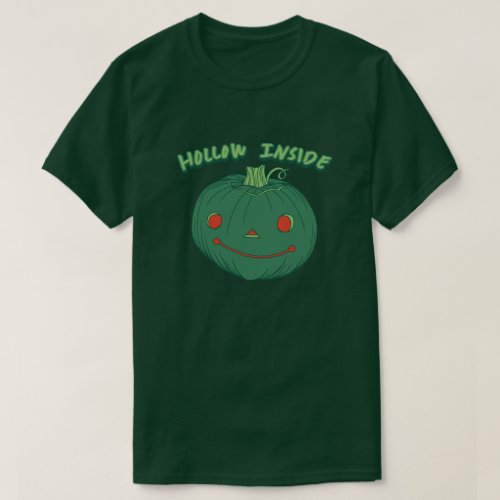 Hollow Inside _ Punny Green Jack_o_Lantern Pumpkin T_Shirt