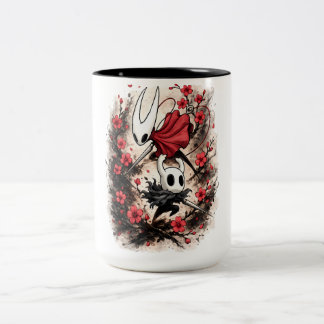 Hollow Knight Hornet Cherry Blossom Gaming Art Two-Tone Coffee Mug