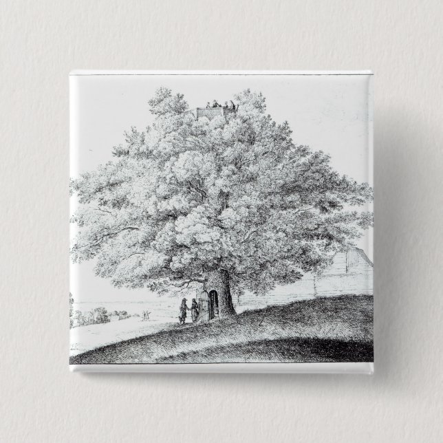 Hollow Tree at Hampstead, 1663 Pinback Button (Front)