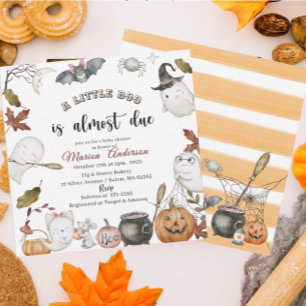 Holloween Pumpkin Little Boo Baby shower Invitation