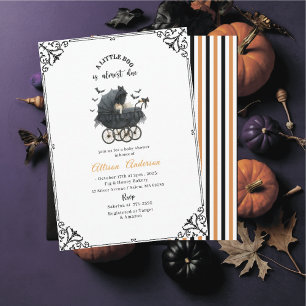 Holloween Pumpkin Little Boo Baby shower Invitation