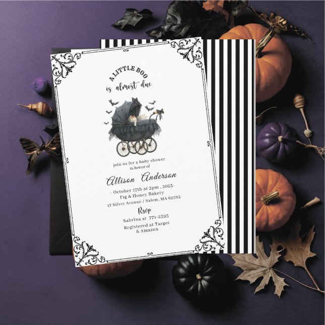 Holloween Pumpkin Little Boo Baby shower Invitation (Creator Uploaded)