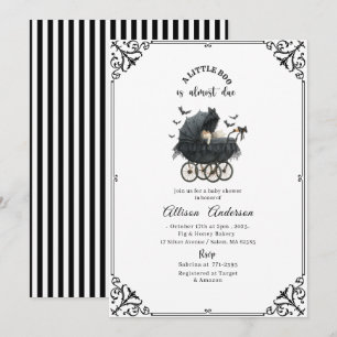 Holloween Pumpkin Little Boo Baby shower Invitation