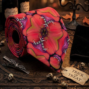 Holloween Vampire Queen Bobbing For Apples Neck Tie