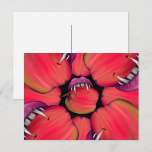 Holloween Vampire Queen Bobbing For Apples Postcard