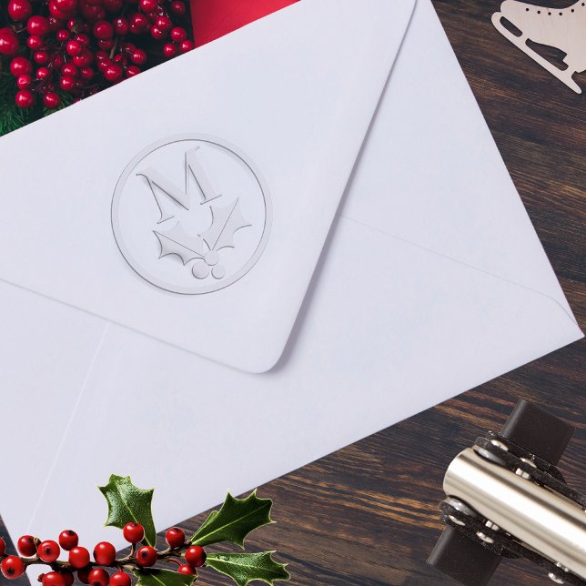 Holly and Berries Christmas Holiday Monogram Embosser (Holly and Berries Christmas and Holiday Monogram Embosser)