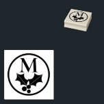 Holly and Berries Christmas Holiday Monogram Rubber Stamp<br><div class="desc">Simple and elegant holly and berries sprig monogrammed Christmas holiday design.</div>