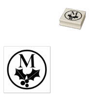 Holly and Berries Christmas Holiday Monogram