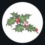 Holly and Berries | Christmas Holiday Stickers<br><div class="desc">Great for gift wrapping or sealing your holiday greeting card envelopes. Vintage Holly and Berries | Christmas Holiday Stickers</div>