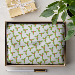 Holly and Berries Hand-drawn Christmas Holiday Tissue Paper