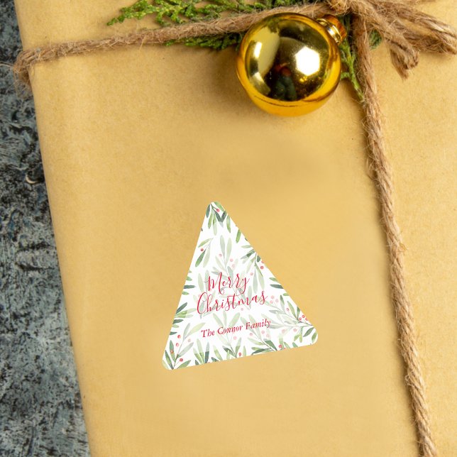 Holly and Berries Holiday Christmas Triangle Sticker (Creator Uploaded)