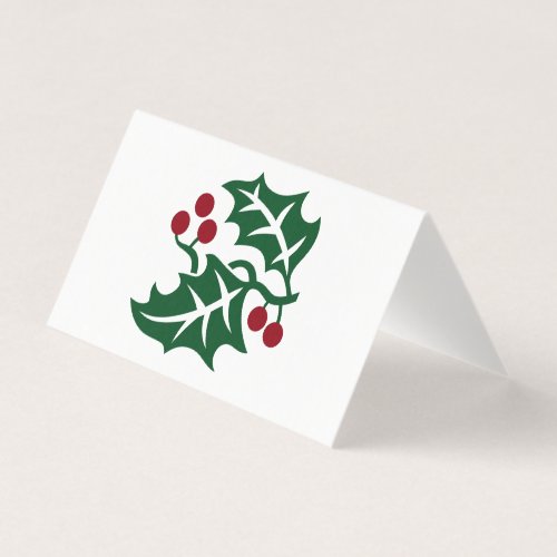 Holly and Berries Holiday Place Holder Name Tag