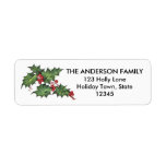 Holly And Berries | Holiday Return Address Labels at Zazzle