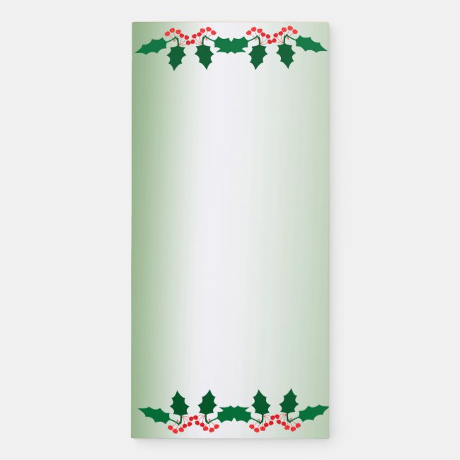 Holly and Berries Magnetic Fridge Notepad