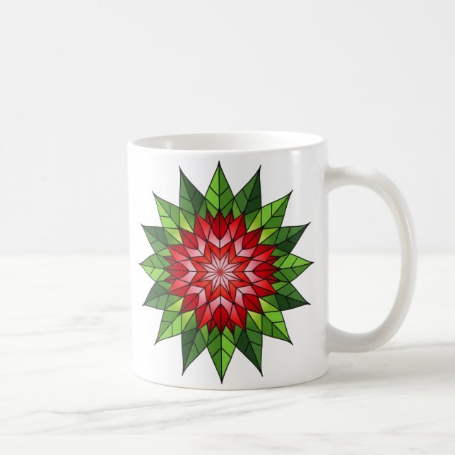 Holly and Berries Mandala  Coffee Mug (Right)