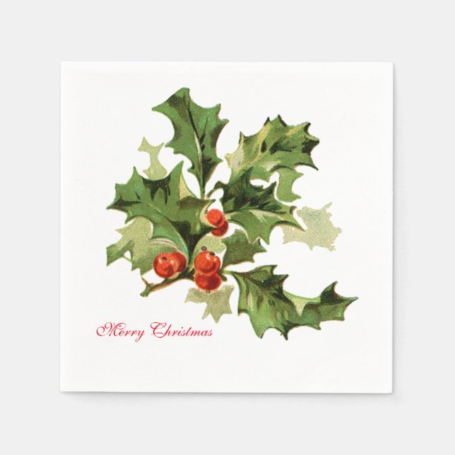 Holly and Berries Napkin (Front)