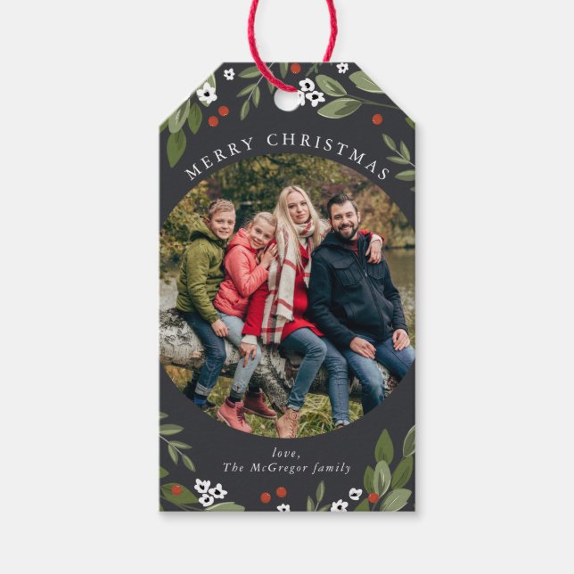 Holly and Berries Photo GIft Tag (Front)