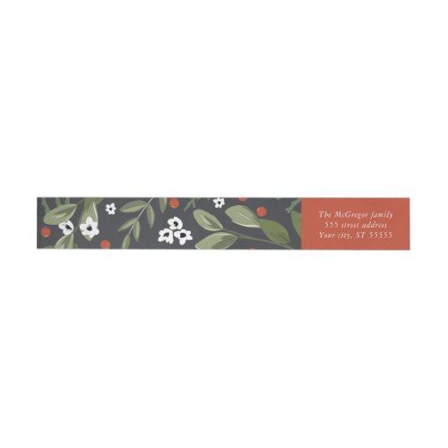 Holly and Berries Return Address Label