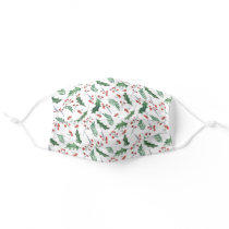 Holly and Berry Christmas Pattern Adult Cloth Face Mask