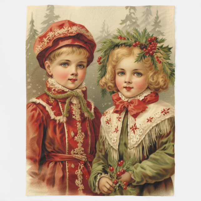 Holly and Hearth Old-Fashioned Christmas Blanket  (Front)