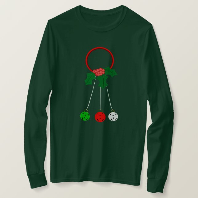Holly and Jingle Bells Long Sleeve Shirt (Design Front)