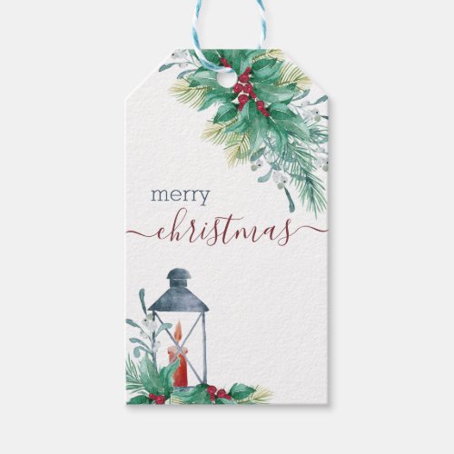 Holly and Mistletoe Traditional Christmas Gift Tags
