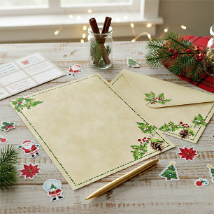 Holly and pine cone Christmas