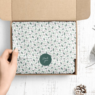 Holly and Pine Patterned Tissue Paper