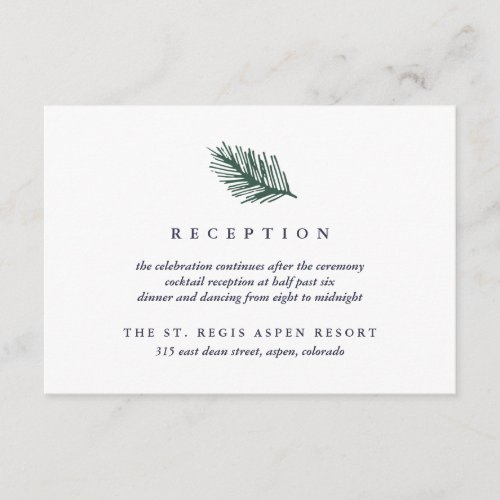 Holly and Pine Wedding Reception Enclosure Card