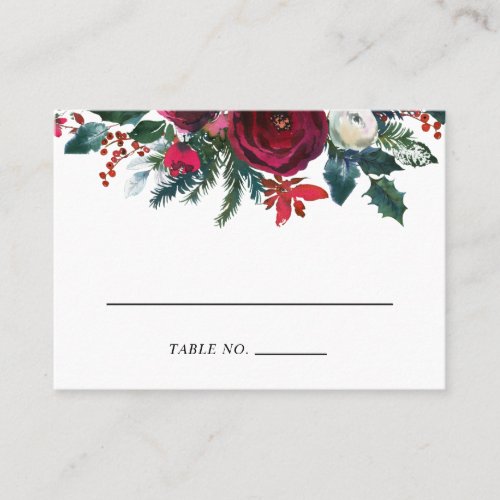 Holly and Pine Winter Wedding Escort Cards