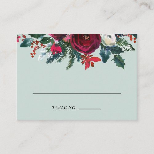 Holly and Pine Winter Wedding Escort Cards