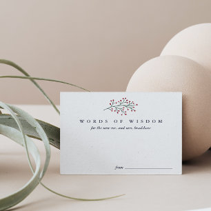 Holly and Pine Words of Wisdom for the Newlyweds Announcement