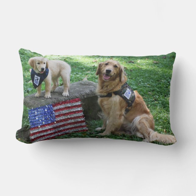 Holly and pup pillow (Front)