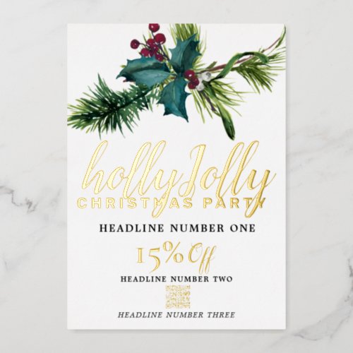Holly and Red Berry Promotional Template