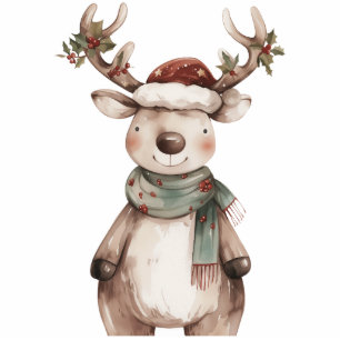Holly-Antlered Reindeer Cheer Cutout