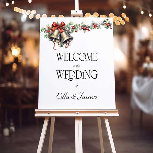 Holly Bells Winter Wedding Welcome Sign