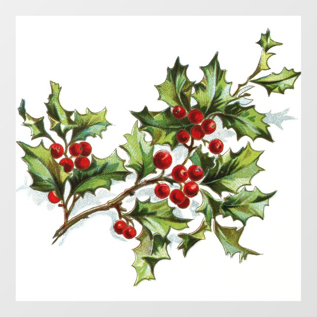 Holly Berries 001 by JAMFoto Window Cling (Sheet)