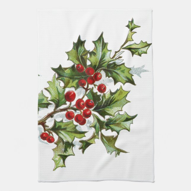 Holly Berries 001 Towel (Vertical)