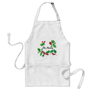 Holly & berries adult apron