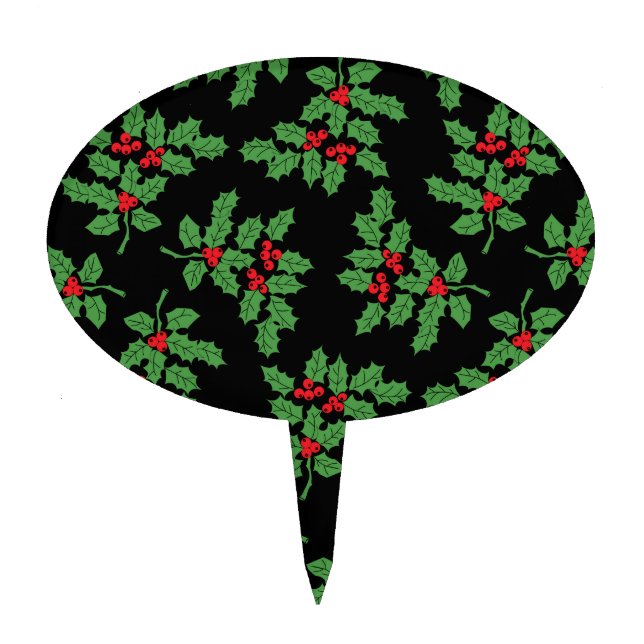 Holly Berries Cake Topper (Front)