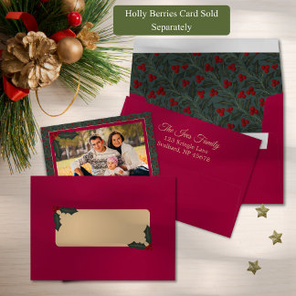 Holly Berries Christmas Envelope