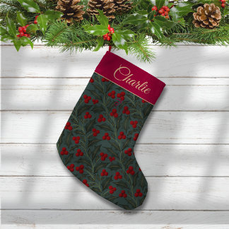 Holly Berries Christmas Small Christmas Stocking