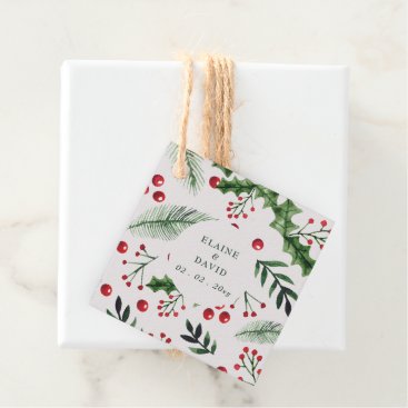 Holly Berries Christmas Winter Wedding Favor Tags