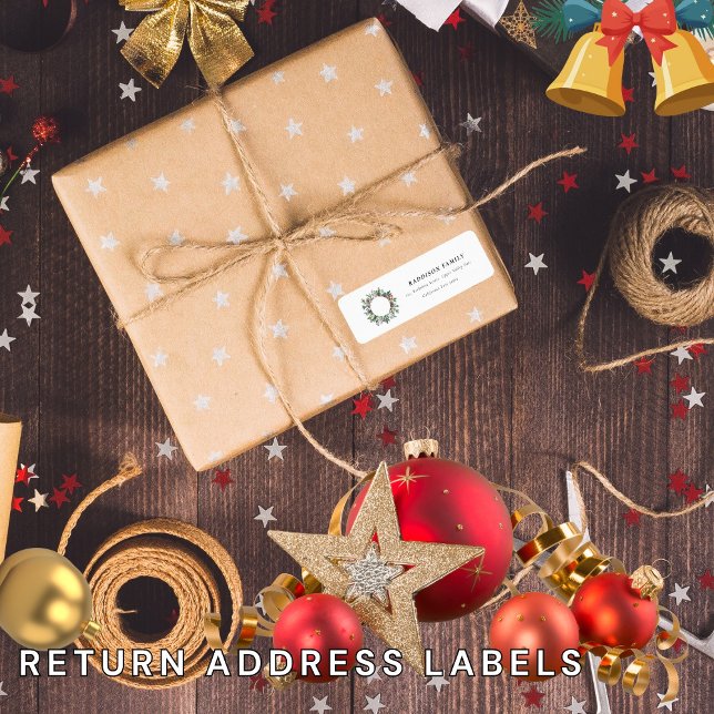  Holly Berries Christmas wreath  return address  Label (Creator Uploaded)