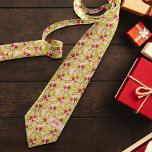 Holly Berries Festive Initials Whimsy Christmas Neck Tie<br><div class="desc">This festive retro design features hand drawn holly and berries on soft pink for that cozy,  traditional holiday feeling with a hint of whimsy. Original art by Malissa Melrose. Add Initials to personalize.</div>