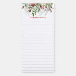 Holly Berries &amp; Greenery Personalized Magnetic Notepad