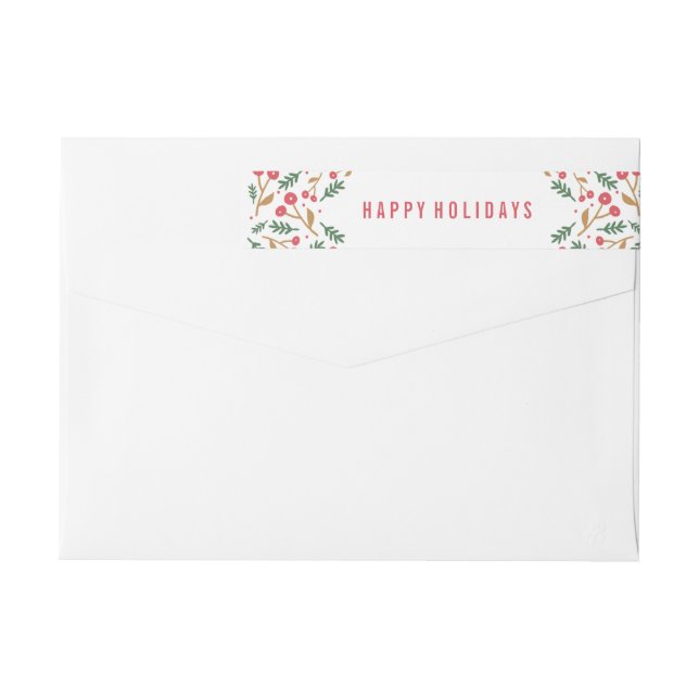 Holly Berries | Holiday Return Address Labels (Back)