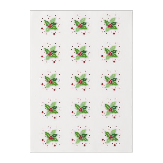Holly Berries & Leaves Edible Frosting Rounds (Sheet)