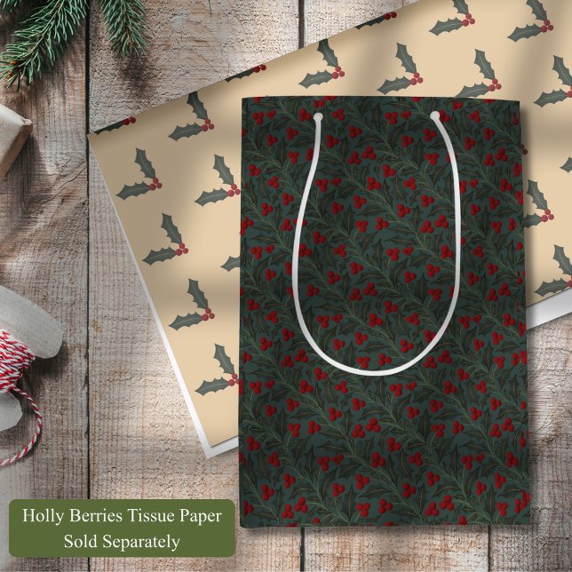 Holly Berries Medium Gift Bag (Creator Uploaded)